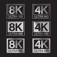 ultra hd icon set silver vector design illustration