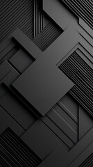 Fototapeta premium Abstract geometric composition featuring layered black shapes and lines creates a modern, sophisticated visual, Ideal for backgrounds, digital design projects, or corporate branding purposes,