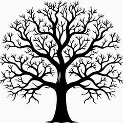 Obraz premium red-oak-tree-silhouette