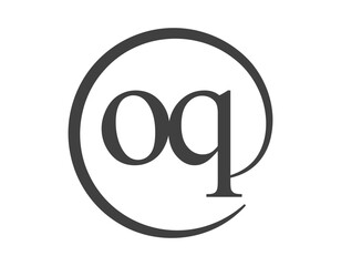 OQ logo from two letter with circle shape email sign style. O and Q round logotype of business company