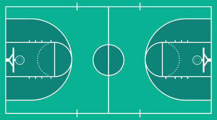 basketball court vector green vector design illustration