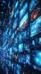 Obraz premium Cultural Connection Grid, Social Media Influence and Digital Culture