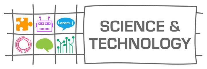 Science And Technology Grey Lines Page Grid AI Colorful Symbols 