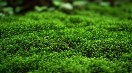 Beautiful green moss on the floor wallpaper background.