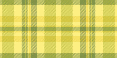 Eps seamless fabric tartan, celebrate pattern check textile. Cowboy plaid texture background vector in yellow and lime colors.