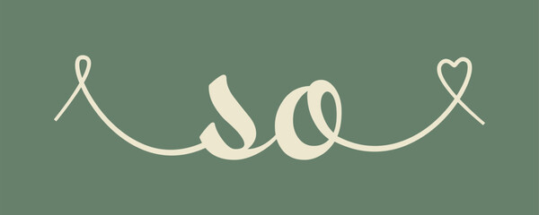 SO initial wedding monogram calligraphy vector illustration. Hand drawn lettering s and o love logo design for valentines day poster, greeting card