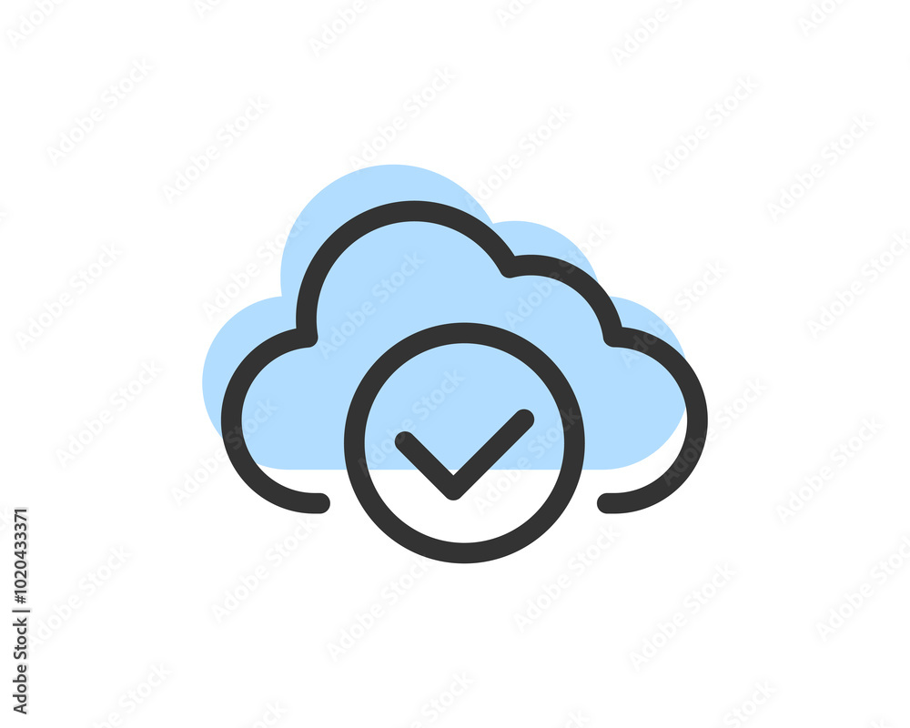 Poster cloud storage and data transfer vector icon. computing service and network related line icons. datab