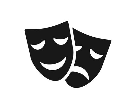 recommend clip art: Comedy and Tragedy Masks. Masquerade Mask, Comic and Tragic Vector Icon for Theater or Carnival.