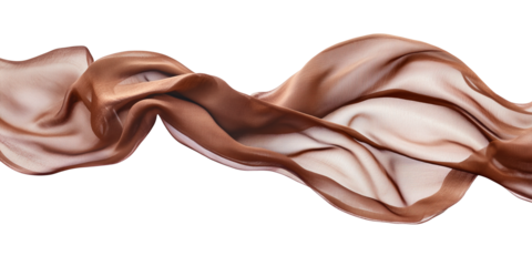 isolated brown wavy silk or satin banner