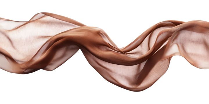 isolated brown wavy silk or satin banner