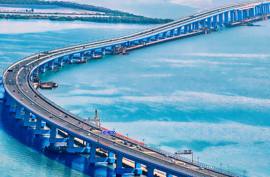 Mumbai Atal Setu Bridge: Aerial View Close up