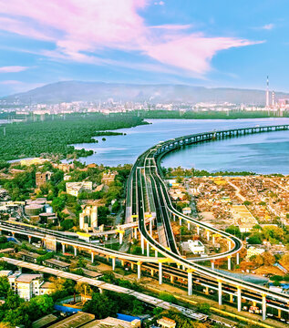 Mumbai Atal Setu Bridge: A Panoramic Aerial View