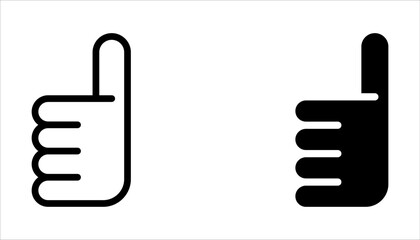 Thumb-up icon set. It includes like, favorite, Editable Vector Stroke on white background