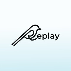 Word Replay vector logo design