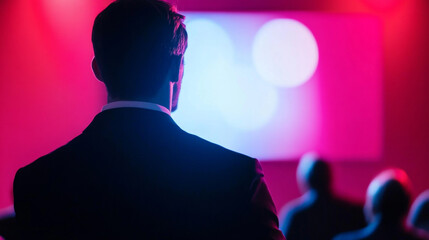 The Enigmatic Presence: Engaging with an Audience in a Vibrant Setting