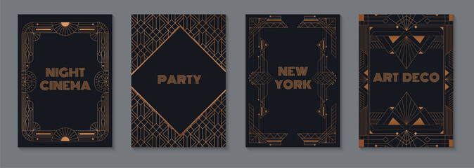 Naklejka premium Elegant Art Deco Style Posters Collection