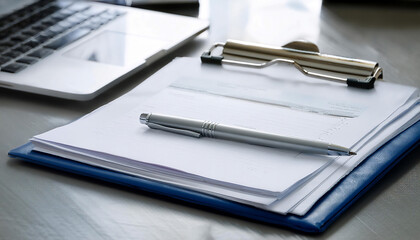 Using a clipboard for organizing and managing information, featuring elements like a clipboard, paper sheets, and writing tools, symbolizing organization, note taking, and task management.
