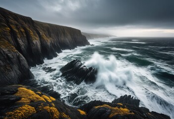 Obraz premium eroding coastline time capturing natural transformation shoreline dynamics, beach, sand, sea, water, landscape, erosion, aerial, drone, seascape