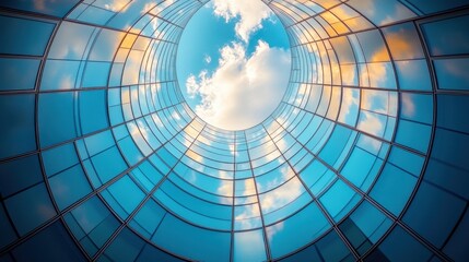 Sky Through Glass Facade