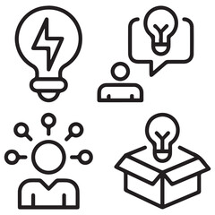 brain vector icon set 