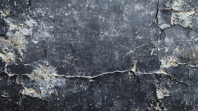 A dark and moody texture of a cracked and aged wall with anthracite and grey tones