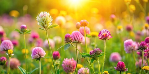 field of flowers in spring and summer