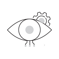 AI Computer Vision System Eye Vcetor Icon Design, object recognition, digital vision, neural networks, visual analysis