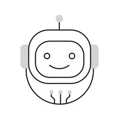 AI Robot Avatar for Automation VEctor Icon Design, technology, AI systems, industrial automation, robot