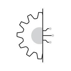 Advanced AI Automation Gear Mechanism VEctor Icon Design, AI solutions, gear automation, process optimization