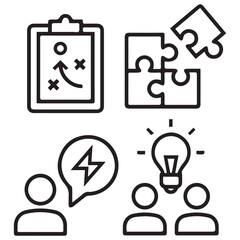 Knowledge thin line icon vector set