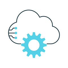 Automated AI Cloud Processing Systems Vector Icon Design, systems, cloud services, cloud technology