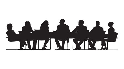 Board meeting silhouette png, transparent background
