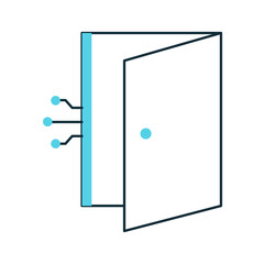 Secure AI Access Gateway Door Vector Icon Design, cybersecurity, secure door, AI technology