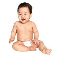 Asian baby png clipart, transparent background