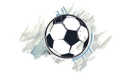 Football ball with a watercolor effect. Vector illustration.