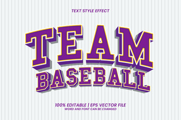 Team Baseball Text Effect Editable Cartoon Style