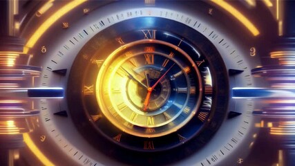 abstract digital clock tunnel - Powered by Adobe
