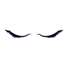 Eyelashes icon vector. Closed eyes illustration sign. Makeup symbol or logo.
