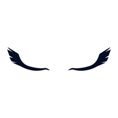 Eyelashes icon vector. Closed eyes illustration sign. Makeup symbol or logo.