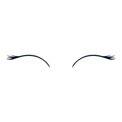 Obraz premium Eyelashes icon vector. Closed eyes illustration sign. Makeup symbol or logo.