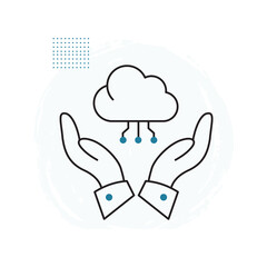 AI-Driven Cloud Automation Solutions Vector Icon Design, computing, automation, data processing, cloud technology