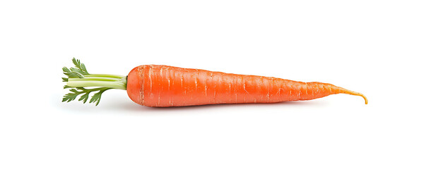 A bright orange carrot isolated on a white background