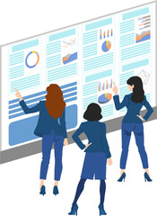 Obraz premium ミーティングするビジネスウーマンのイラスト