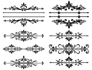 Ornate Vintage Borders And Divides Vector Set