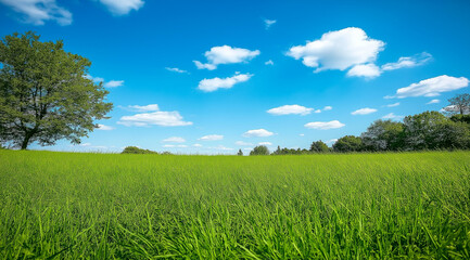 Fototapeta premium Blue Sky and White Clouds in Sky with blank Background. Panoramic View with Azure Sky Cloudless. Clean and Clear Sky with wide-Angle in High-Resolution. High-Definition Nature Scene Sky Banner