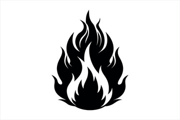 fire flame silhouette vector 