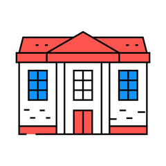 government bank building line icon vector. government bank building sign. isolated symbol illustration