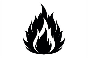 silhouette vector of a fire flame