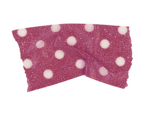 Pink washi tape png clipart, polka dot patterned with transparent background
