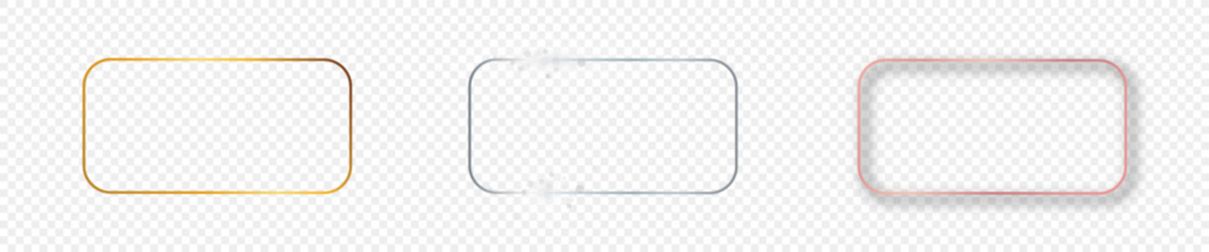 Set of three rounded rectangular frames